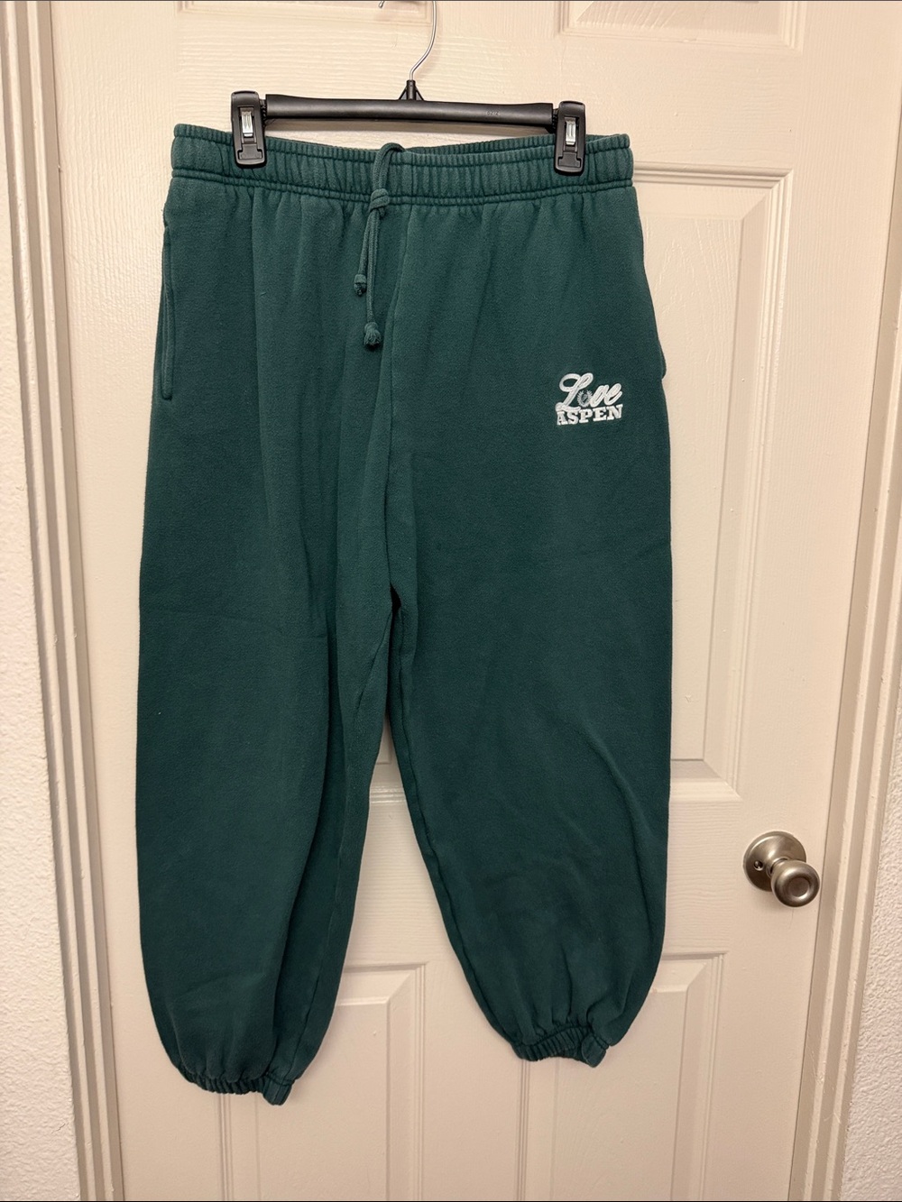 PINK Victoria's Secret Teal Green Fleece Joggers